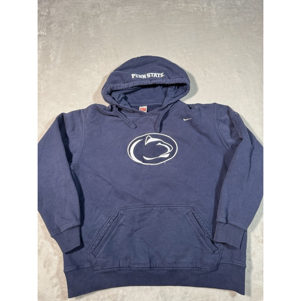 Vintage Nike Team Penn State Hoodie Size XL Navy Blue Pullover Reverse Weave